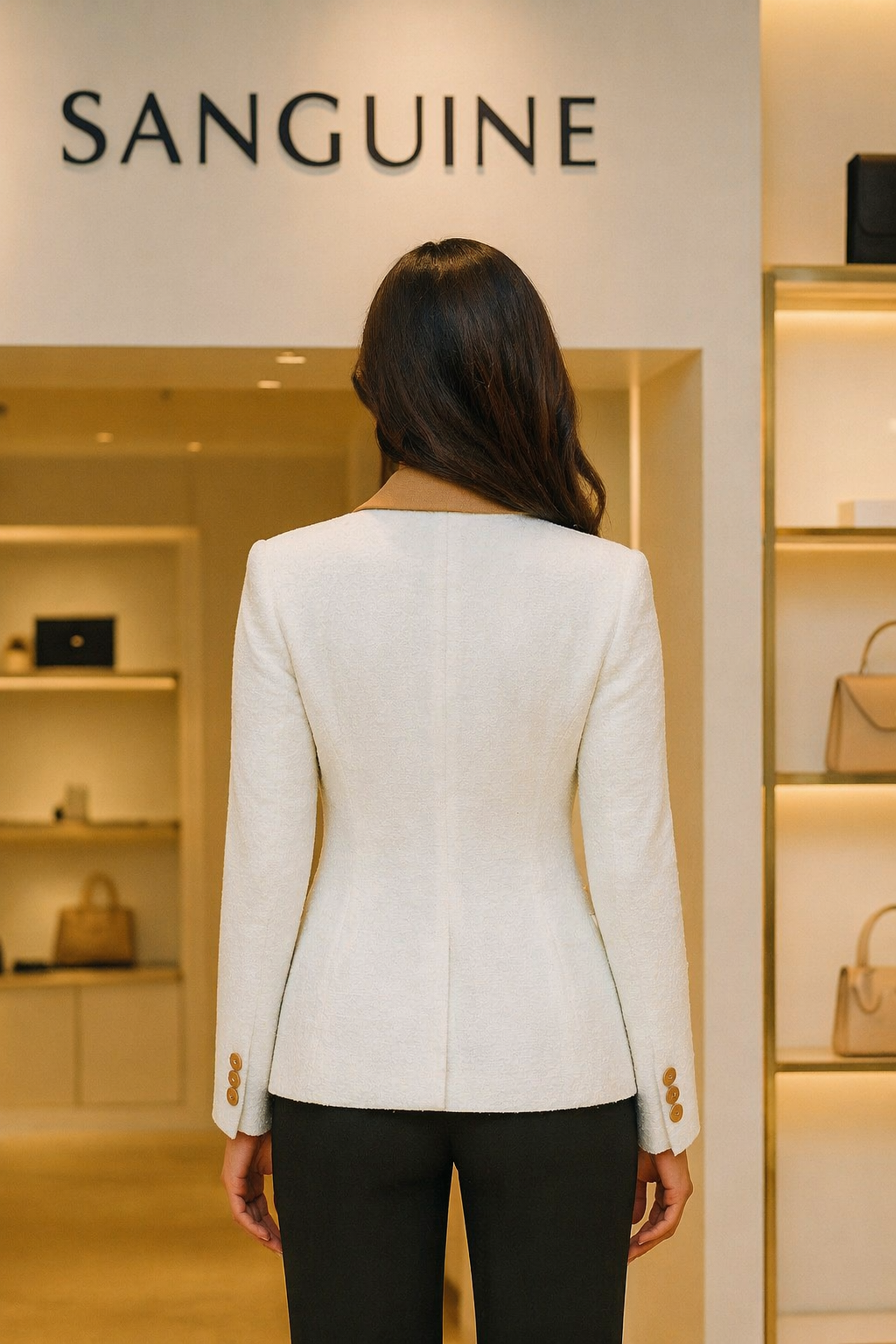 White Dual tone Designer Blazer for women