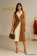 Fawn dual tone Designer Dress for women