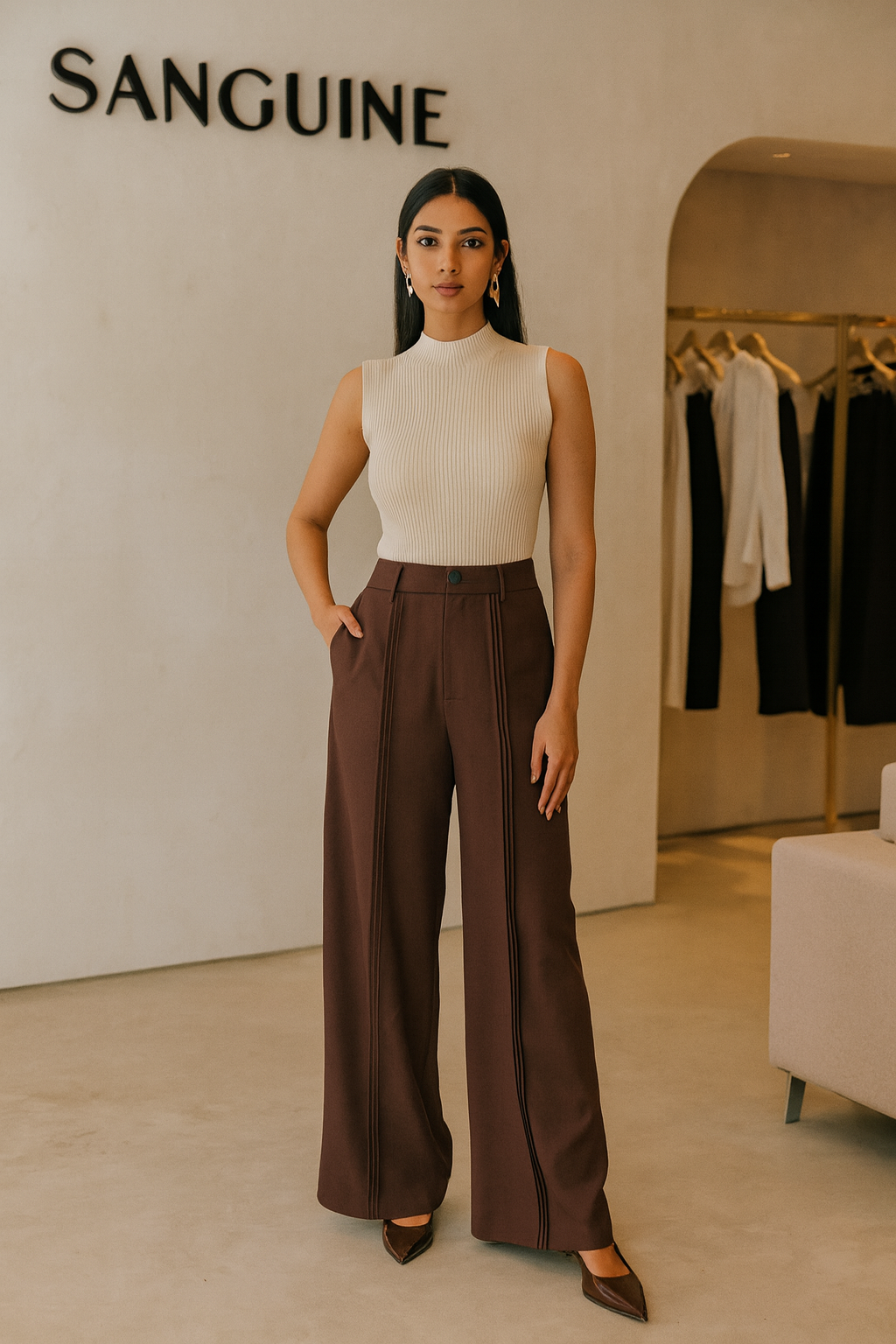 Brown Designer Trouser for women