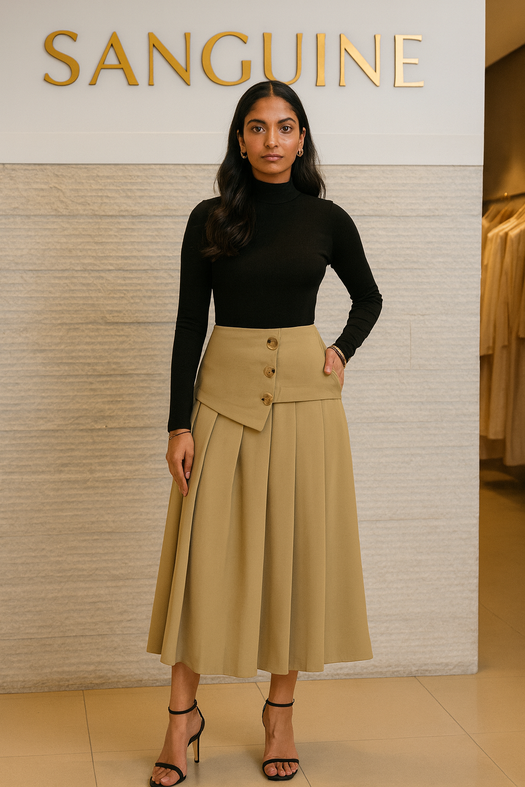 Beige Designer skirt for women