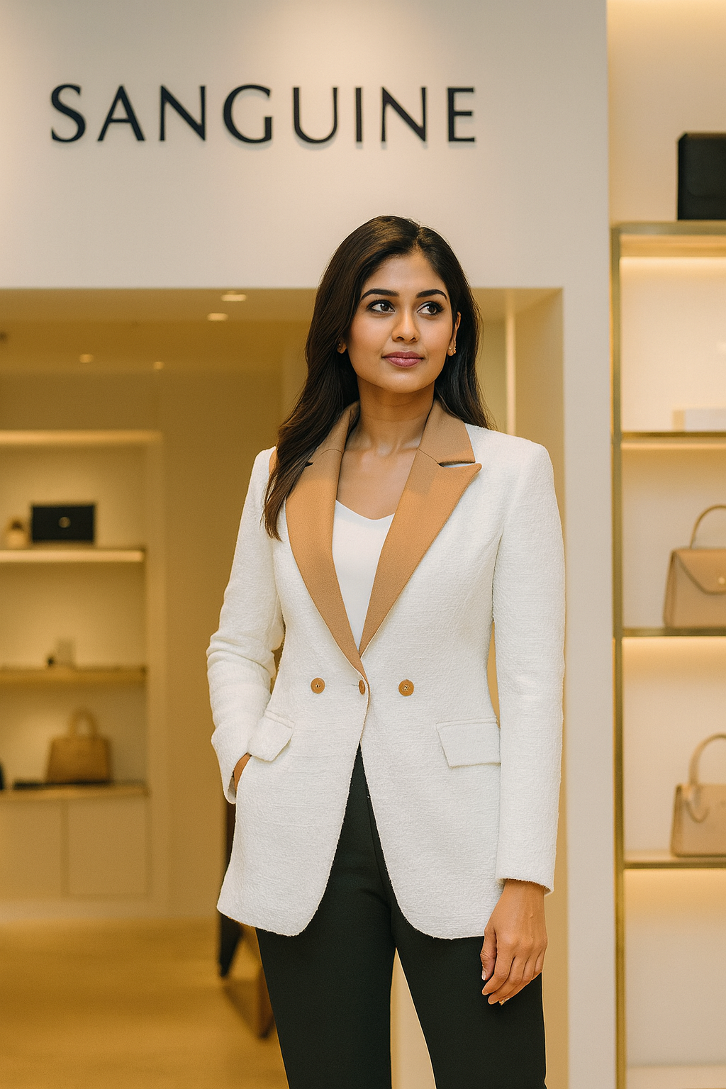 White Dual tone Designer Blazer for women