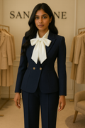 Black suit with white Bow for women