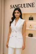 White Designer waistcoat for women