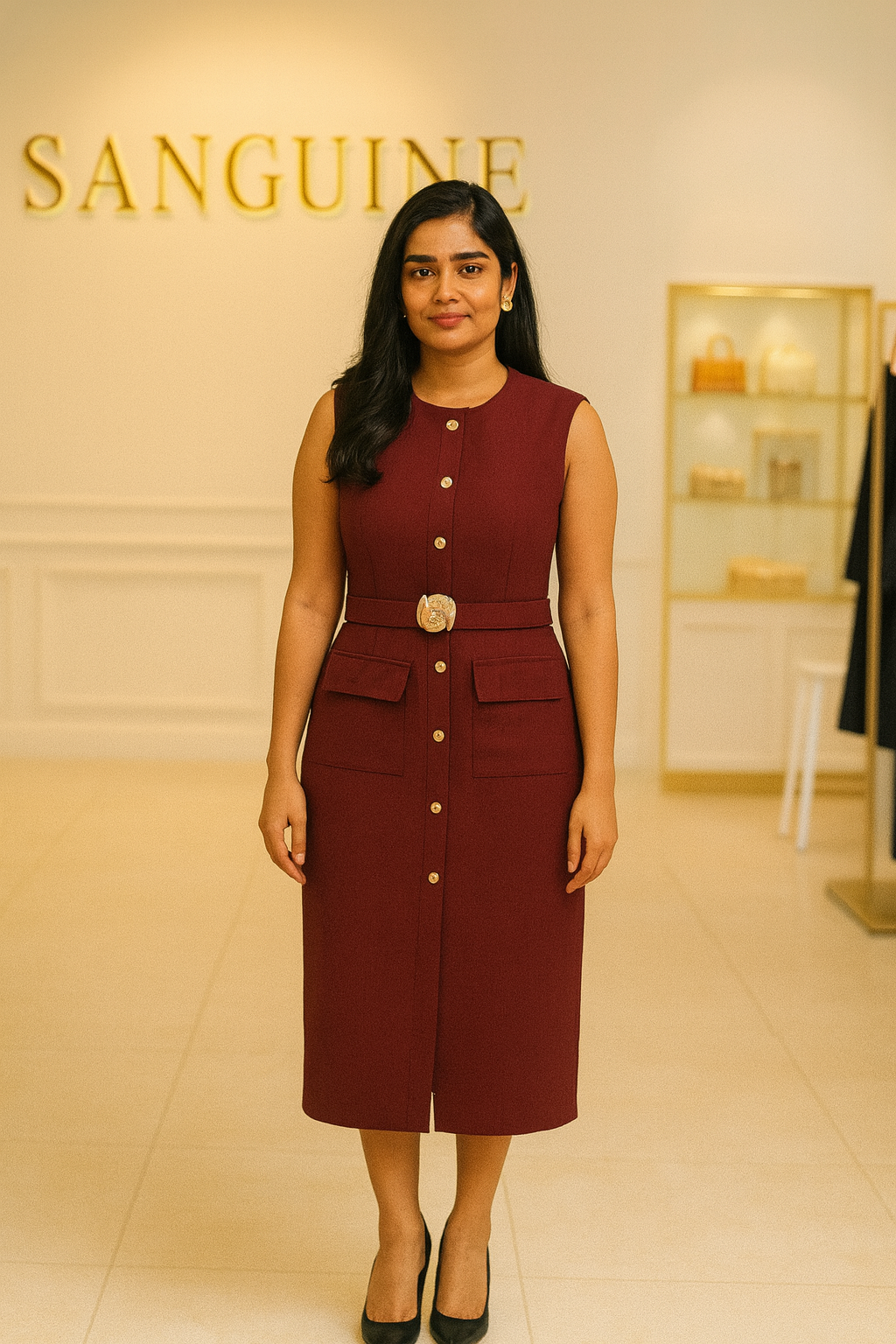 Maroon Designer Dress for women